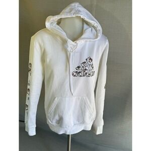 Small White flower adidas hoodie